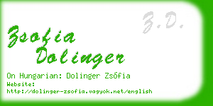 zsofia dolinger business card
